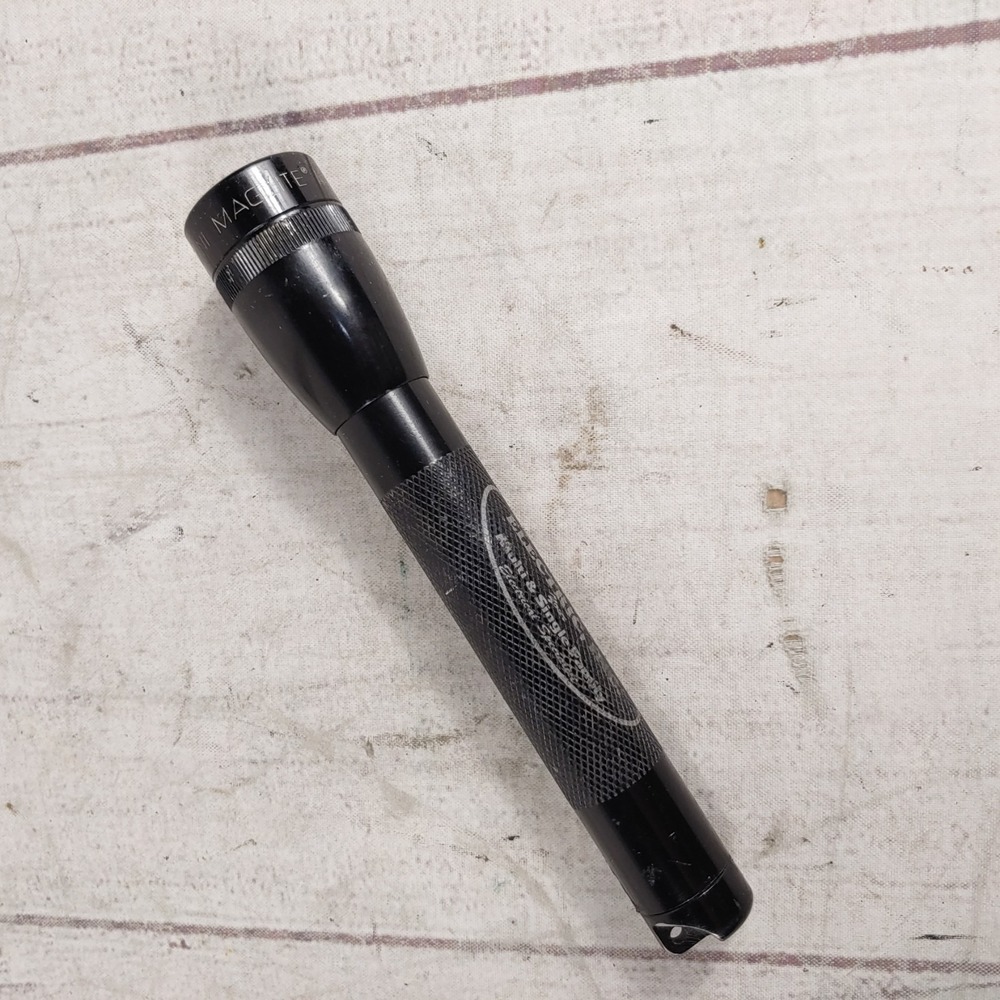 TESTED - Mag Instrument Mini Maglite AA Flashlight - Black MSF Engraved Utility
